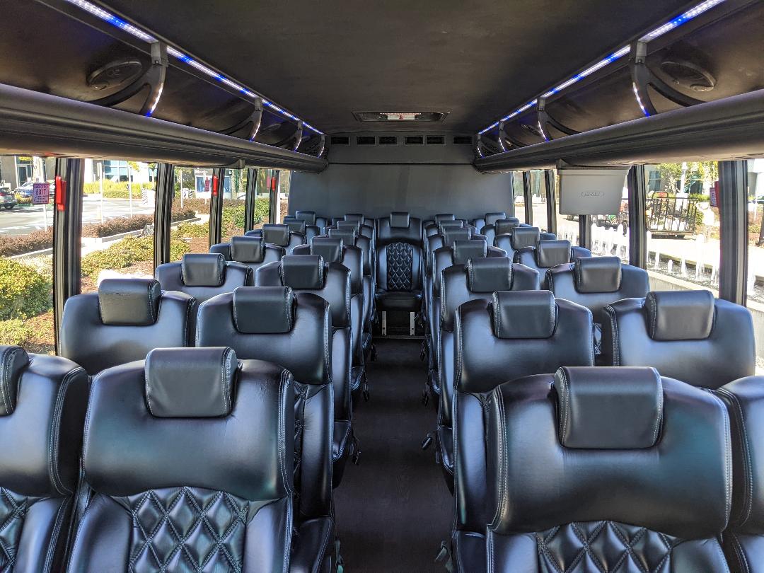 Black 36 Passenger Bus Interior